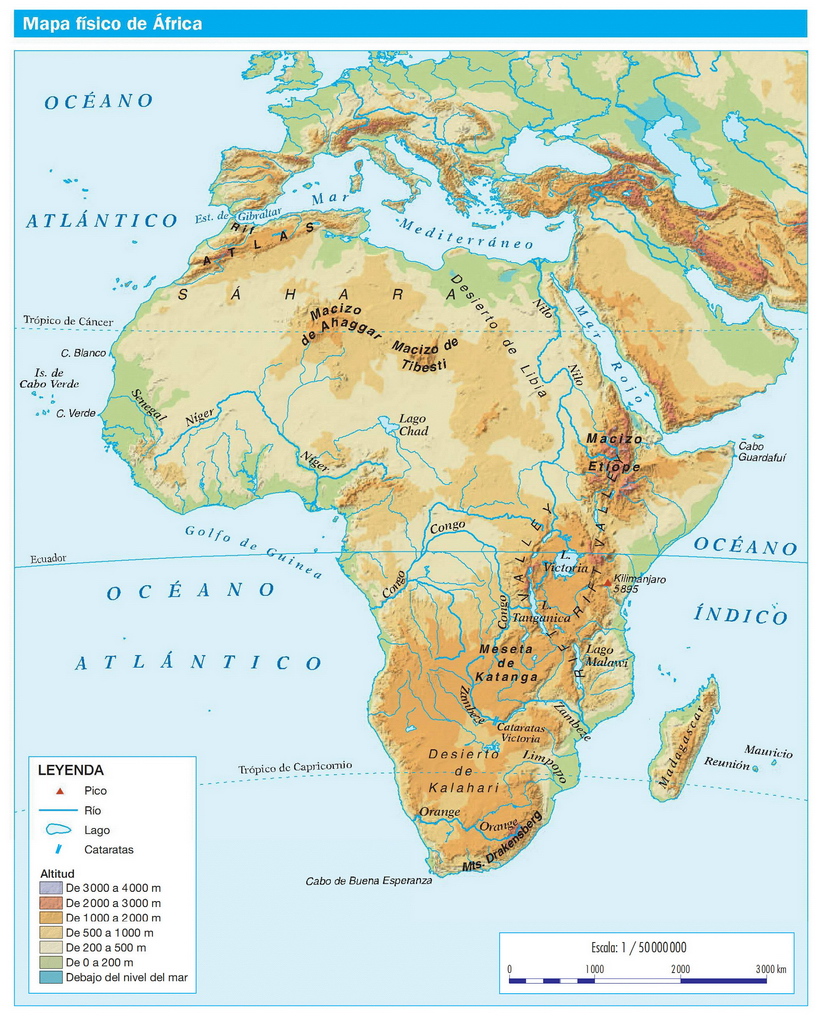 mapa fisico africa